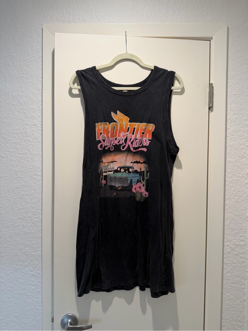 Spell Black Muscle Tank with Sunset Graphic